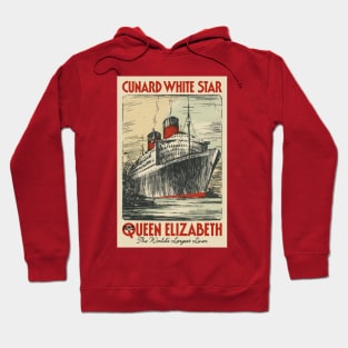 Cunard Line Ocean Liner RMS QUEEN ELIZABETH 1930s Fantasy Poster Hoodie